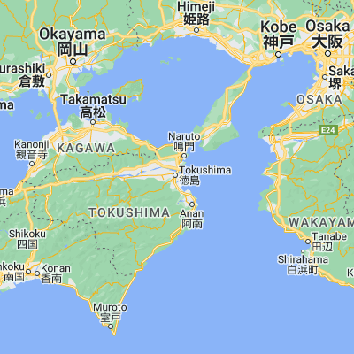 Map showing location of Tokushima-shi (34.065830, 134.559440)