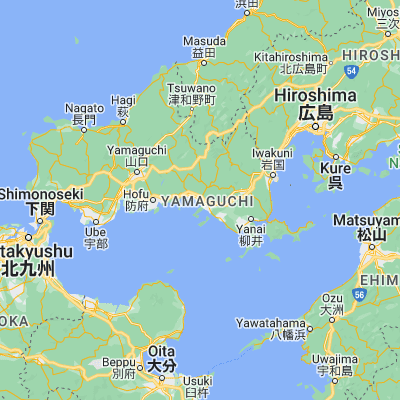 Map showing location of Tokuyama (34.050000, 131.816670)