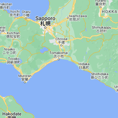 Map showing location of Tomakomai (42.636940, 141.603330)