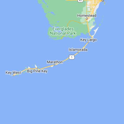 Map showing location of Toms Harbor (24.773750, -80.922290)