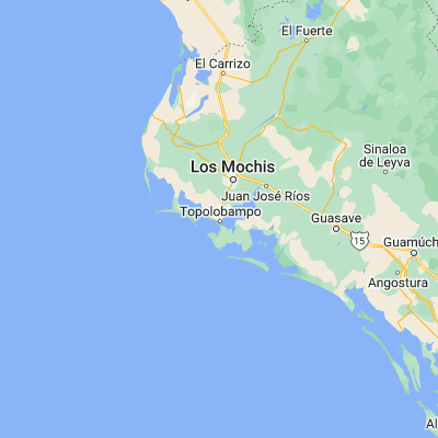 Map showing location of Topolobampo (25.603670, -109.054080)