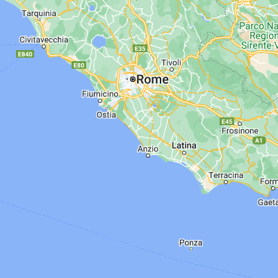 Map showing location of Tor San Lorenzo (41.554390, 12.541150)