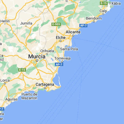 Map showing location of Torrevieja (37.978720, -0.682220)
