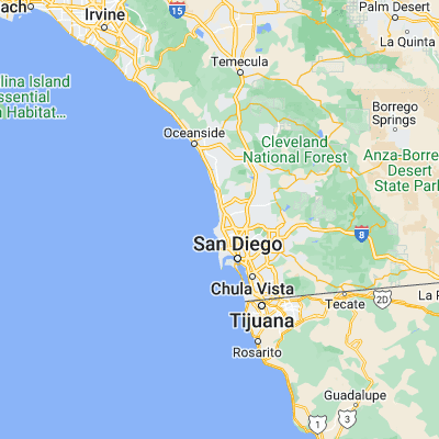 Map showing location of Torrey Pines Beach (32.877270, -117.251150)
