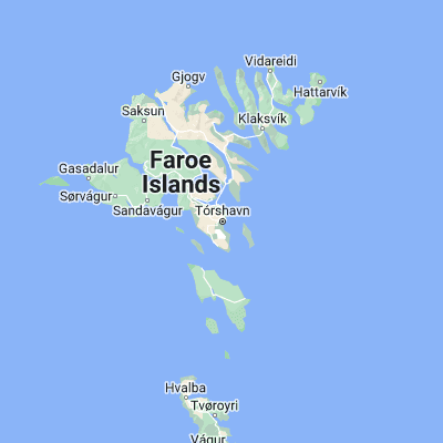 Map showing location of Tórshavn (62.009730, -6.771640)