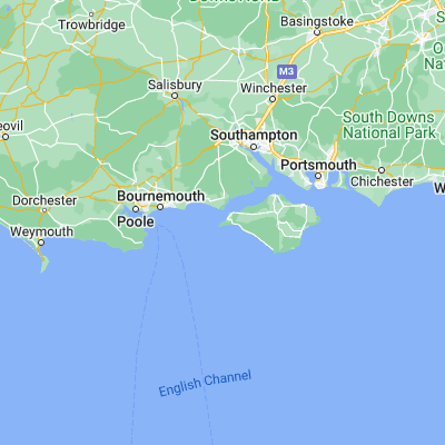 Map showing location of Totland Bay (50.673870, -1.555600)