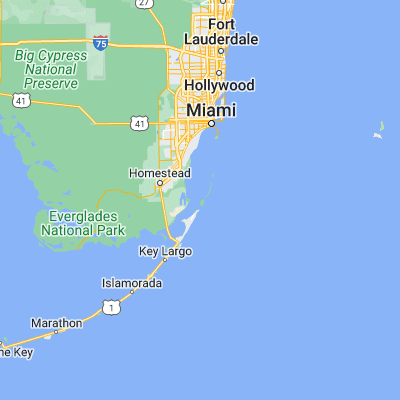 Map showing location of Totten Key (25.381500, -80.248940)