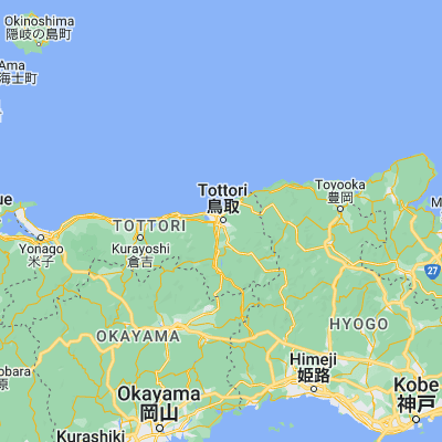 Map showing location of Tottori (35.500000, 134.233330)