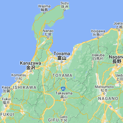 Map showing location of Toyama-shi (36.695280, 137.211390)