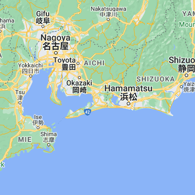 Map showing location of Toyohashi (34.766670, 137.383330)