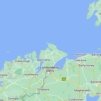 Map showing location of Trawbreaga Bay (55.285000, -7.294720)