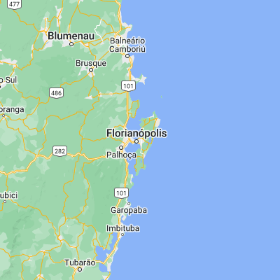 Map showing location of Trindade (-27.586120, -48.523350)