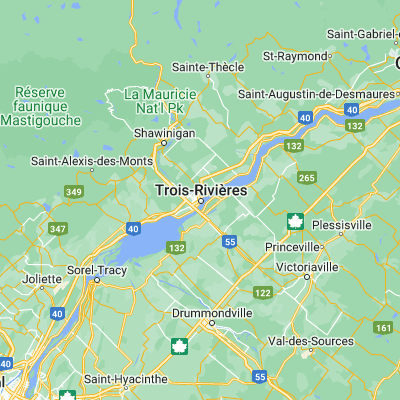 Map showing location of Trois-Rivières (46.345150, -72.547700)