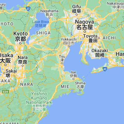 Map showing location of Tsu-shi (34.730280, 136.508610)