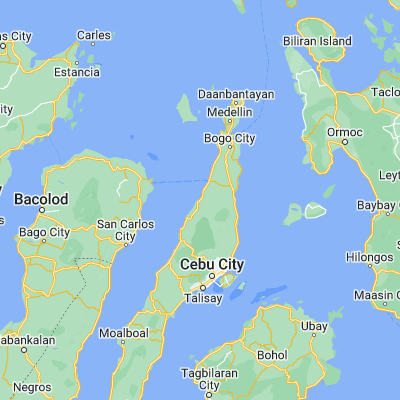 Map showing location of Tuburan (10.727300, 123.825700)