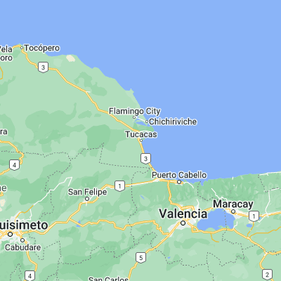 Map showing location of Tucacas (10.790600, -68.325770)