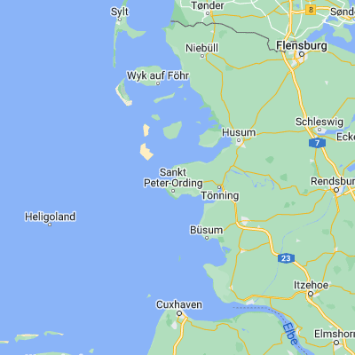 Map showing location of Tümlauer Koog (54.350000, 8.683330)