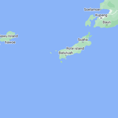 Map showing location of Tunggaoen Timur (-10.923200, 122.828300)