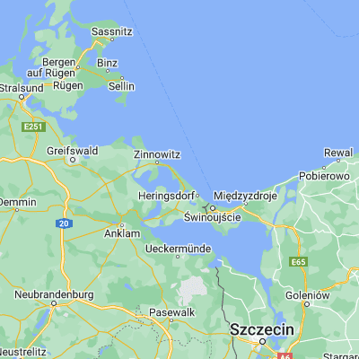 Map showing location of Ückeritz (54.016670, 14.050000)