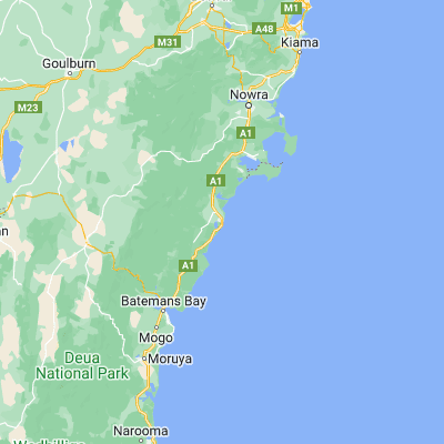 Map showing location of Ulladulla (-35.359060, 150.472470)