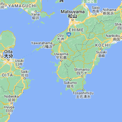 Map showing location of Uwajima (33.223750, 132.560010)