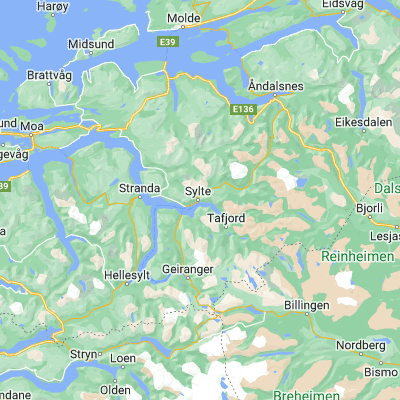 Map showing location of Valldal (62.297820, 7.263740)