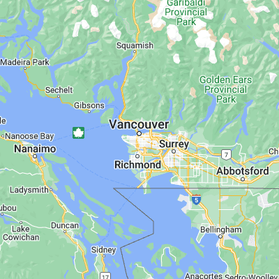 Map showing location of Vancouver (49.249660, -123.119340)