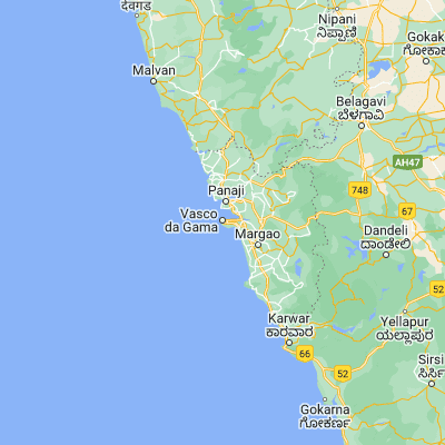 Map showing location of Vāsco Da Gāma (15.395850, 73.815680)