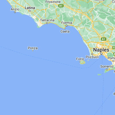 Map showing location of Ventotene (40.796000, 13.431210)