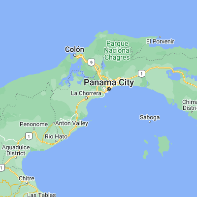Map showing location of Veracruz (8.883330, -79.633330)
