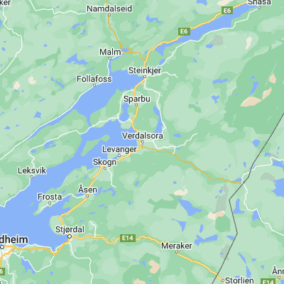 Map showing location of Verdal (63.793320, 11.481700)