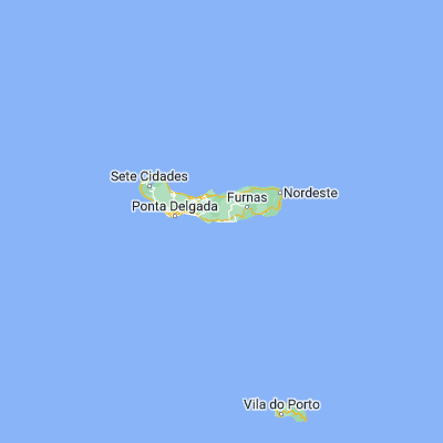 Map showing location of Vila Franca do Campo (37.716670, -25.433330)