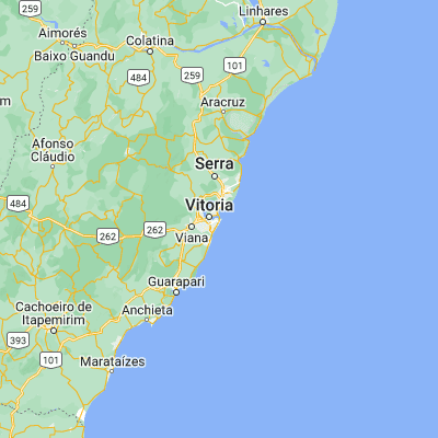 Map showing location of Vila Velha (-20.329720, -40.292500)
