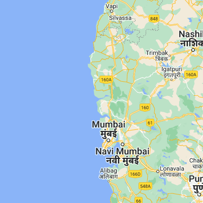 Map showing location of Virār (19.466670, 72.800000)