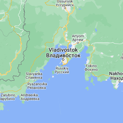 Map showing location of Vladivostok (43.105620, 131.873530)