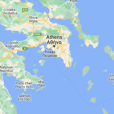 Map showing location of Vouliagméni (37.816670, 23.783330)