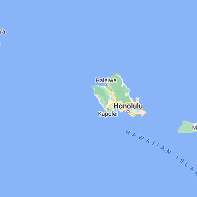 Map showing location of Wai‘anae (21.443400, -158.185870)