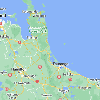 Map showing location of Waihi Beach (-37.400000, 175.933330)