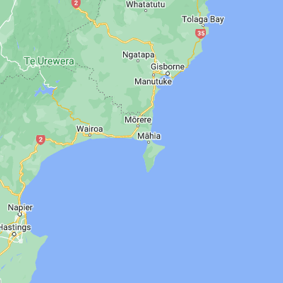 Map showing location of Waikokopu (-39.072940, 177.825090)