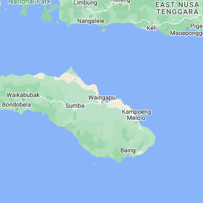 Map showing location of Waingapu (-9.656700, 120.264100)