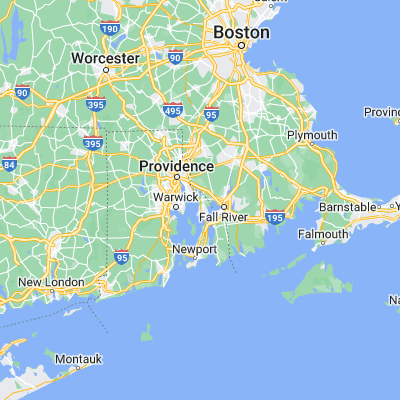 Map showing location of Warren (41.730380, -71.282550)