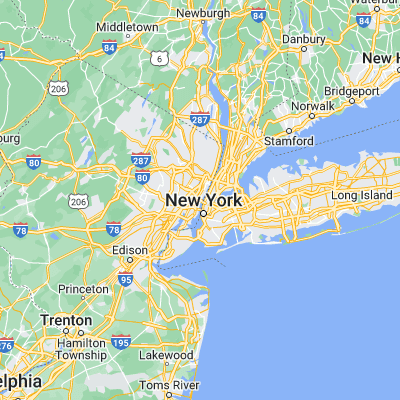 Map showing location of Weehawken (40.769550, -74.020420)