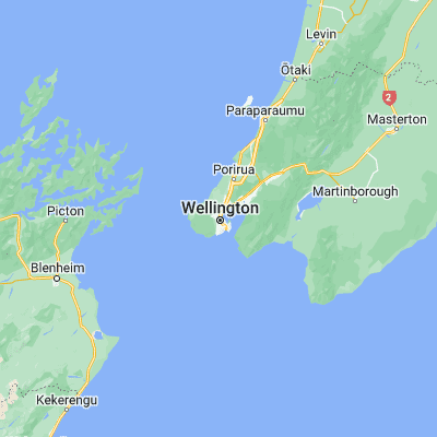 Map showing location of Wellington (-41.286640, 174.775570)