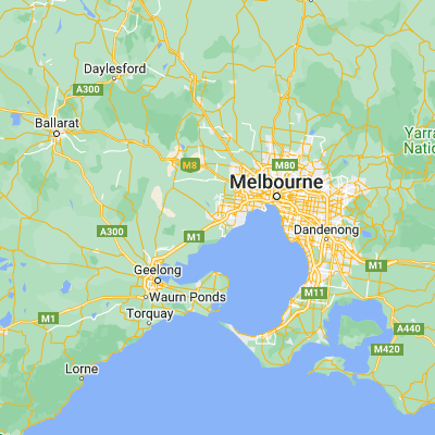 Map showing location of Werribee (-37.900000, 144.666670)