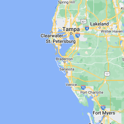 Map showing location of West Bradenton (27.502540, -82.613990)