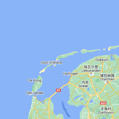 Map showing location of West-Terschelling (53.359110, 5.214820)