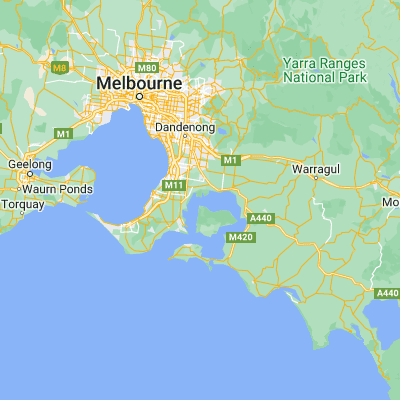 Map showing location of Westernport (-38.264310, 145.289030)