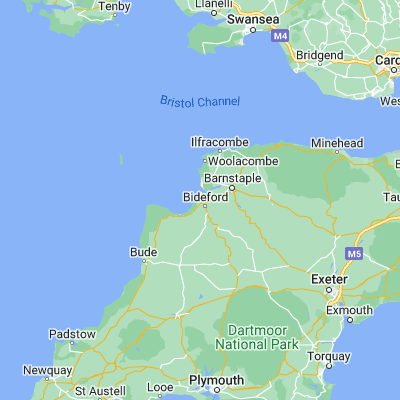 Map showing location of Westward Ho! (51.038830, -4.238060)