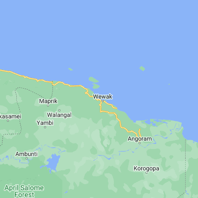 Map showing location of Wewak (-3.553420, 143.626780)