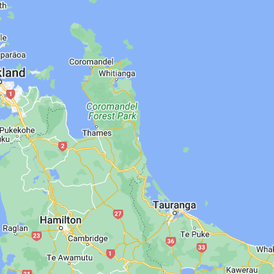 Map showing location of Whangamata (-37.200000, 175.866670)